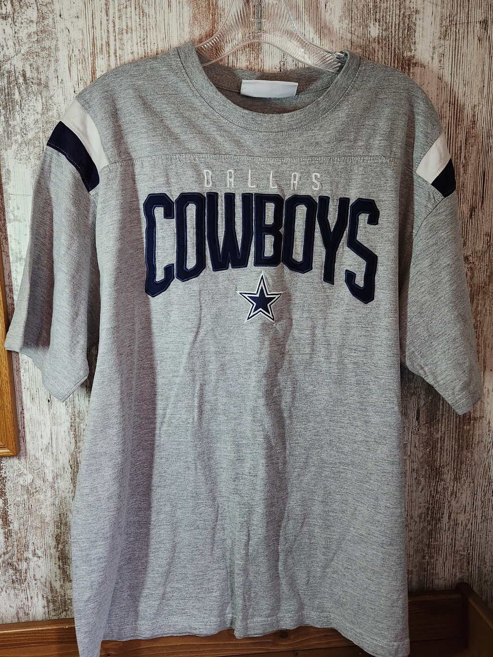 Vintage Dallas Cowboys NFL Authentic Apparel T-Shirt Gray Spellout Men's Large